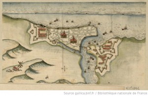 Plan sans légende de la ville de Dieppe (17e s.)